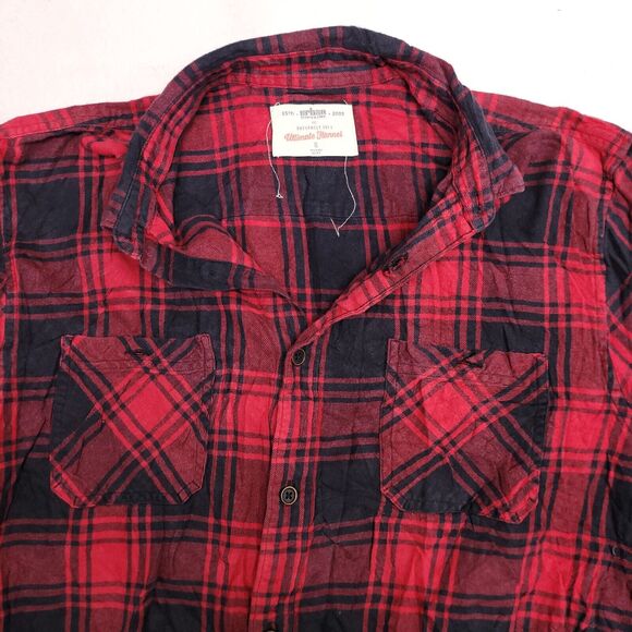 Urban Pipeline Tartan Flannel Button Up Shirt Mens Size Extra Large XL Red Black - Picture 1 of 10
